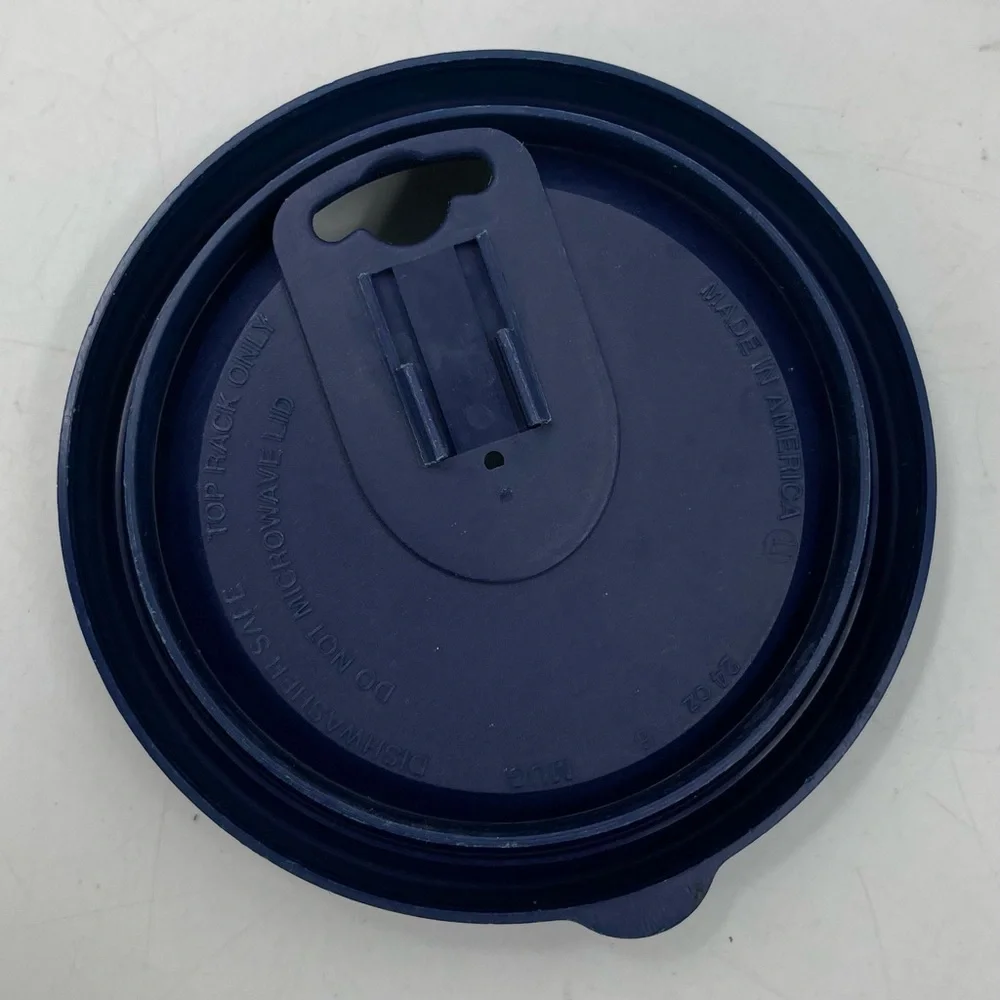 Tervis 24 oz Insulated Tumbler Blue Lid “#1‎ Dad” Blue Oval Embroidered Patch